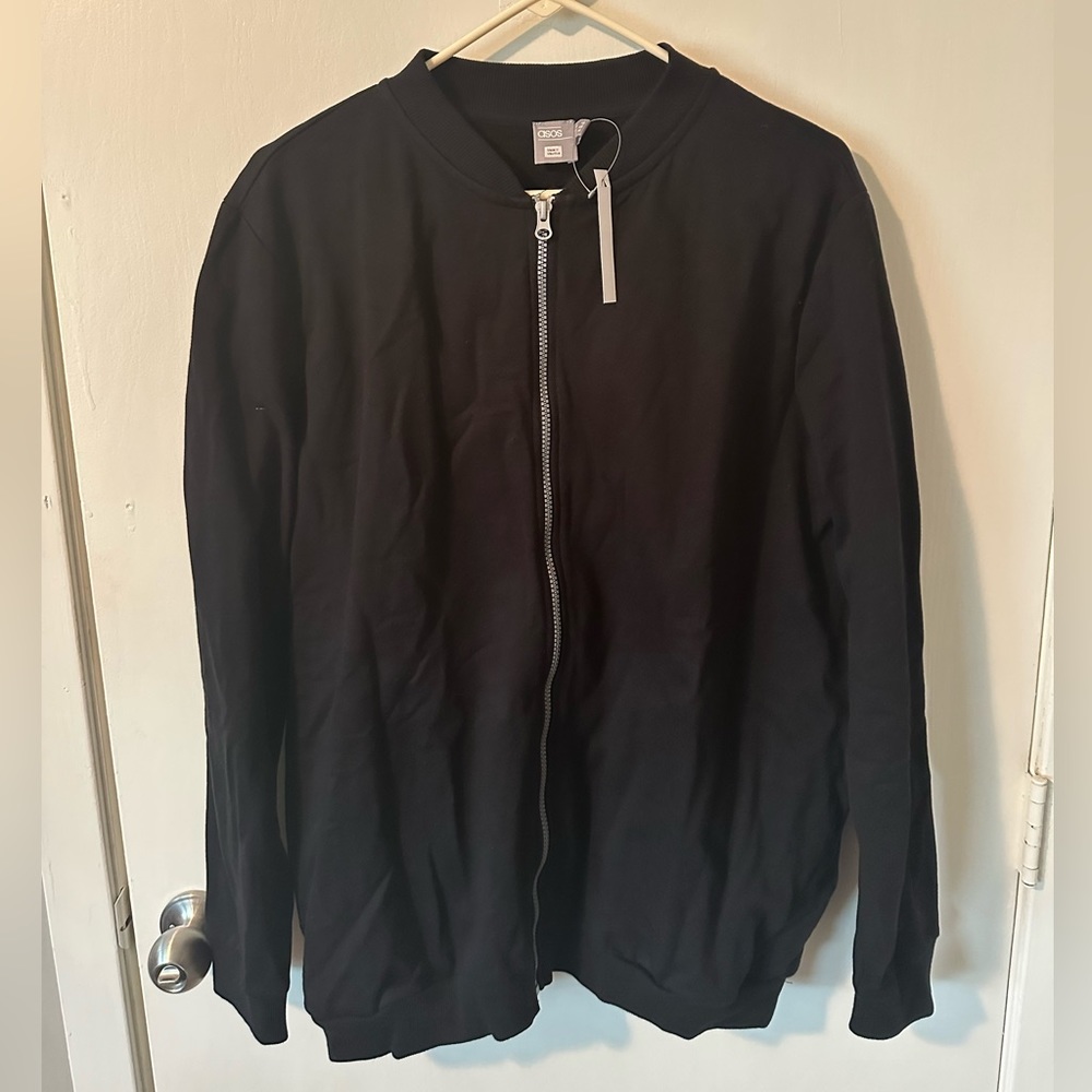 NWT ASOS Black Zip Up Sweater